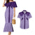 Aloha Hawaii Cowboys Paniolo Couples Matching Mermaid Dress and Hawaiian Shirt Violet Palaka - Polynesian Pride