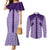 Aloha Hawaii Cowboys Paniolo Couples Matching Mermaid Dress and Long Sleeve Button Shirt Violet Palaka - Polynesian Pride