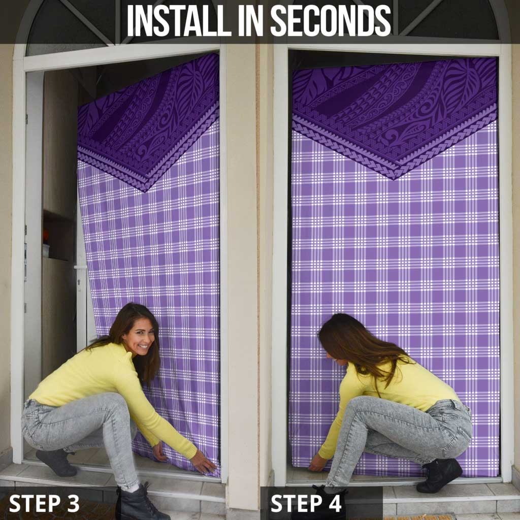 Aloha Hawaii Cowboys Paniolo Door Cover Violet Palaka - Polynesian Pride