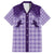 Aloha Hawaii Cowboys Paniolo Family Matching Long Sleeve Bodycon Dress and Hawaiian Shirt Violet Palaka - Polynesian Pride