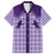 Aloha Hawaii Cowboys Paniolo Family Matching Off Shoulder Maxi Dress and Hawaiian Shirt Violet Palaka - Polynesian Pride