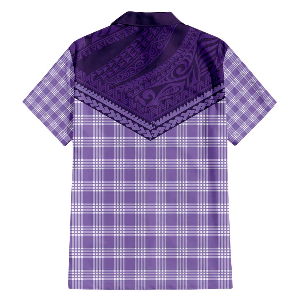 Aloha Hawaii Cowboys Paniolo Family Matching Off Shoulder Maxi Dress and Hawaiian Shirt Violet Palaka - Polynesian Pride