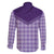Aloha Hawaii Cowboys Paniolo Family Matching Off Shoulder Short Dress and Hawaiian Shirt Violet Palaka - Polynesian Pride