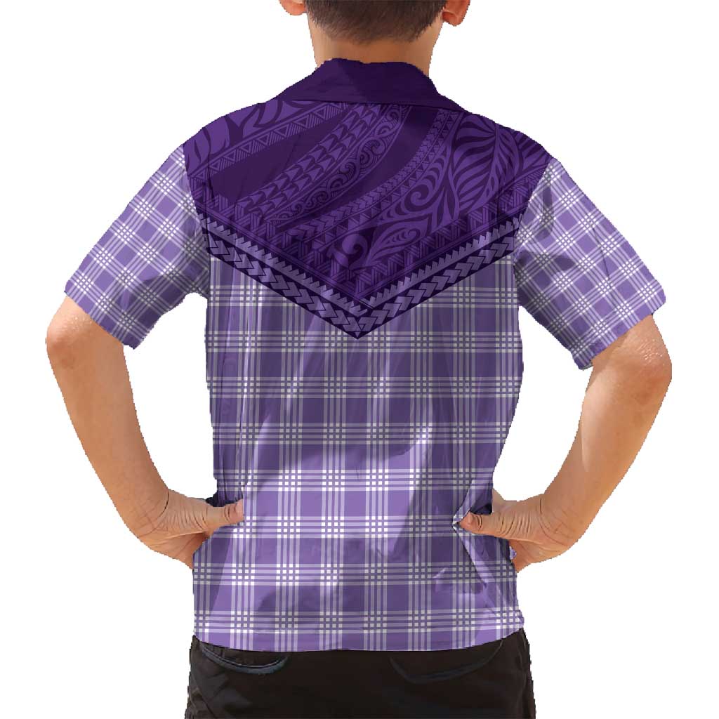 Aloha Hawaii Cowboys Paniolo Family Matching Summer Maxi Dress and Hawaiian Shirt Violet Palaka - Polynesian Pride