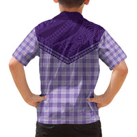 Aloha Hawaii Cowboys Paniolo Family Matching Tank Maxi Dress and Hawaiian Shirt Violet Palaka - Polynesian Pride