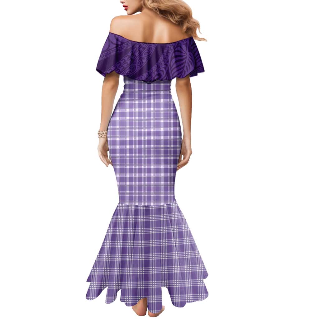 Aloha Hawaii Cowboys Paniolo Mermaid Dress Violet Palaka - Polynesian Pride
