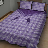 Aloha Hawaii Cowboys Paniolo Quilt Bed Set Violet Palaka - Polynesian Pride
