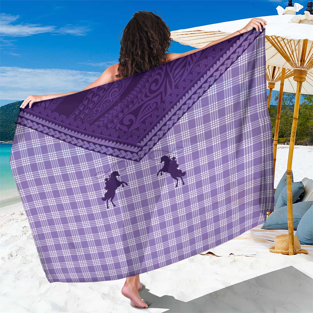 Aloha Hawaii Cowboys Paniolo Sarong Violet Palaka - Polynesian Pride