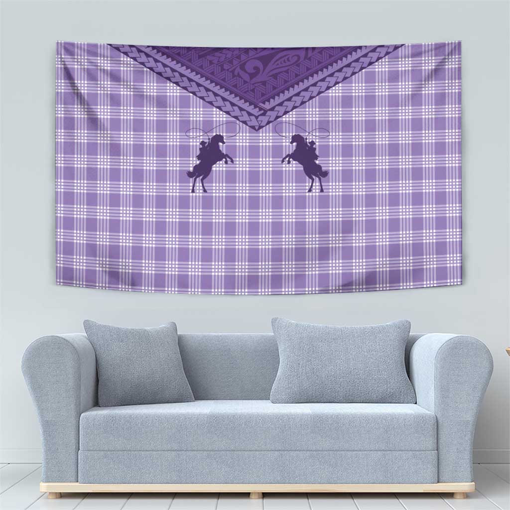 Aloha Hawaii Cowboys Paniolo Tapestry Violet Palaka - Polynesian Pride