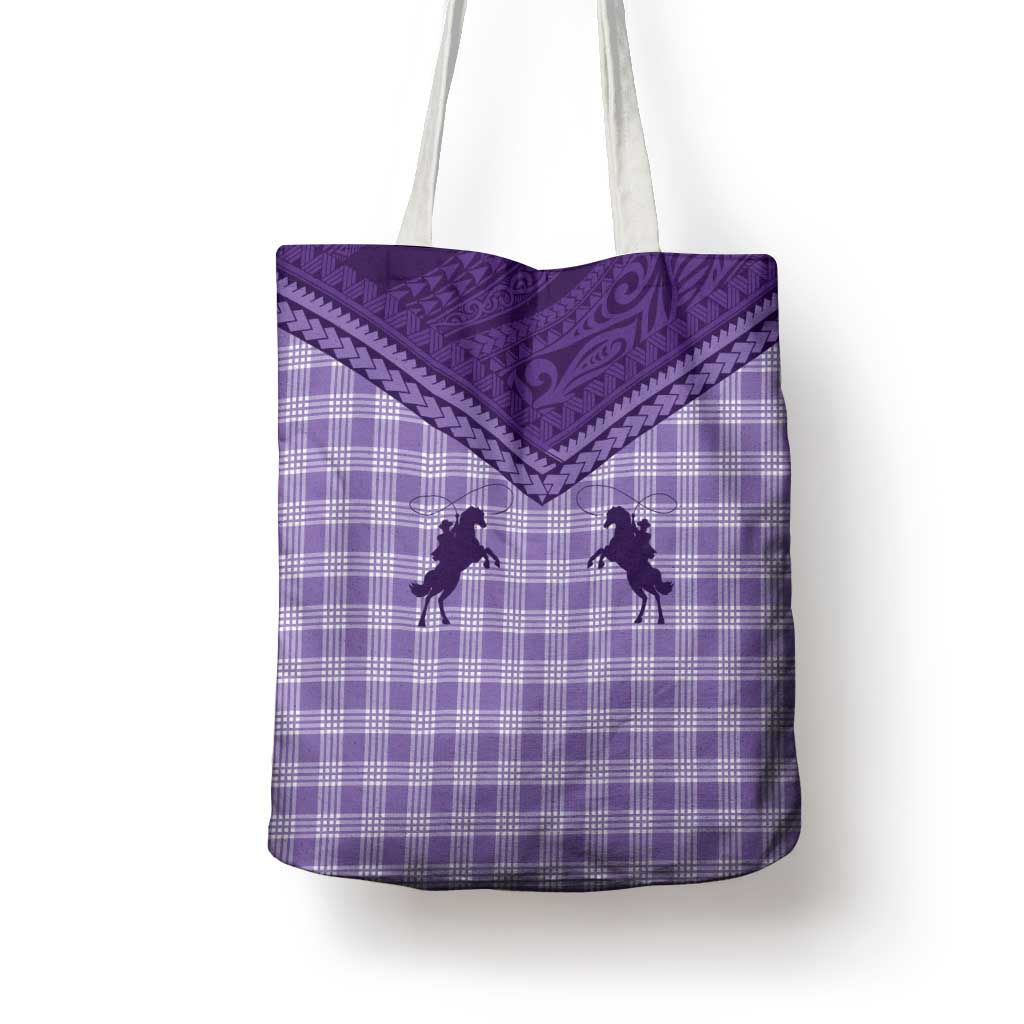 Aloha Hawaii Cowboys Paniolo Tote Bag Violet Palaka - Polynesian Pride
