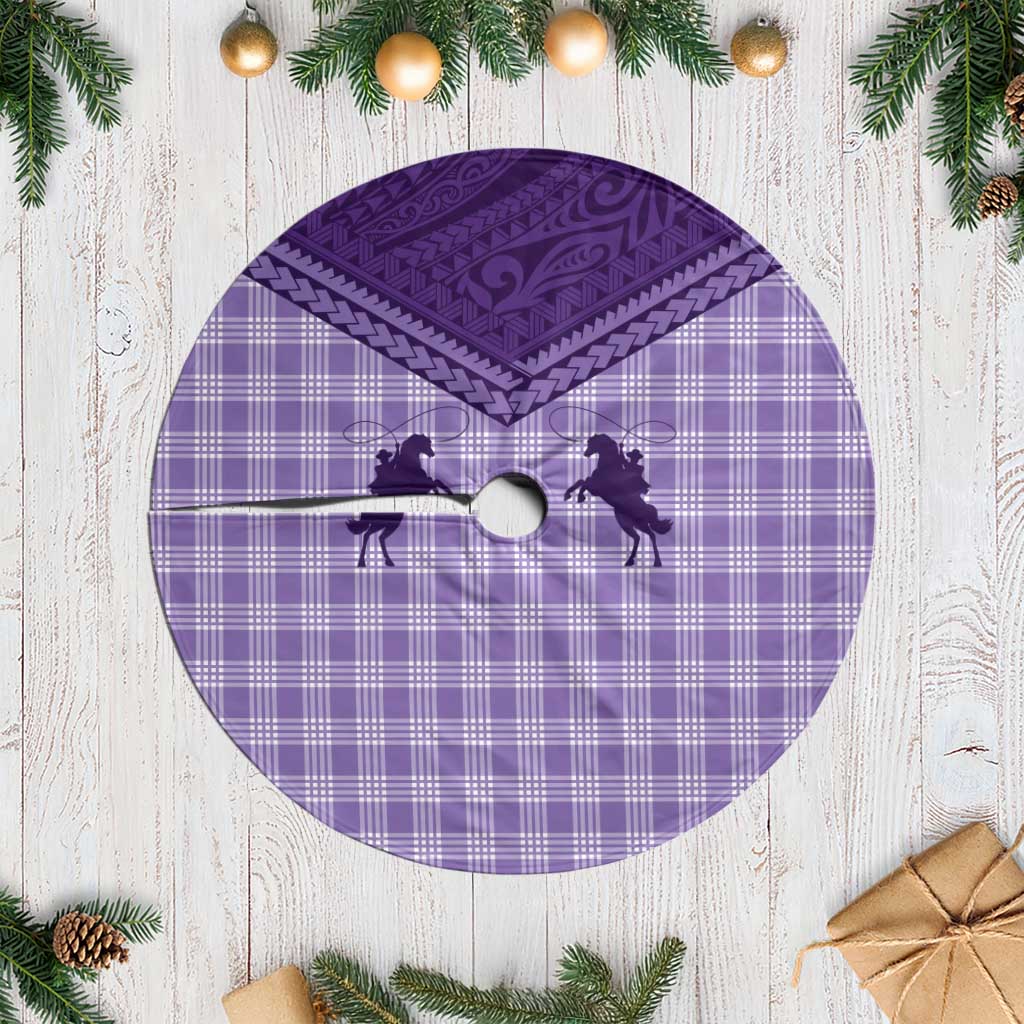 Aloha Hawaii Cowboys Paniolo Tree Skirt Violet Palaka LT7 Casual Purple - Polynesian Pride