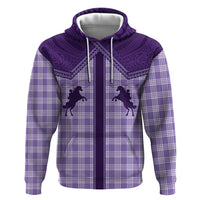 Aloha Hawaii Cowboys Paniolo Zip Hoodie Violet Palaka - Polynesian Pride
