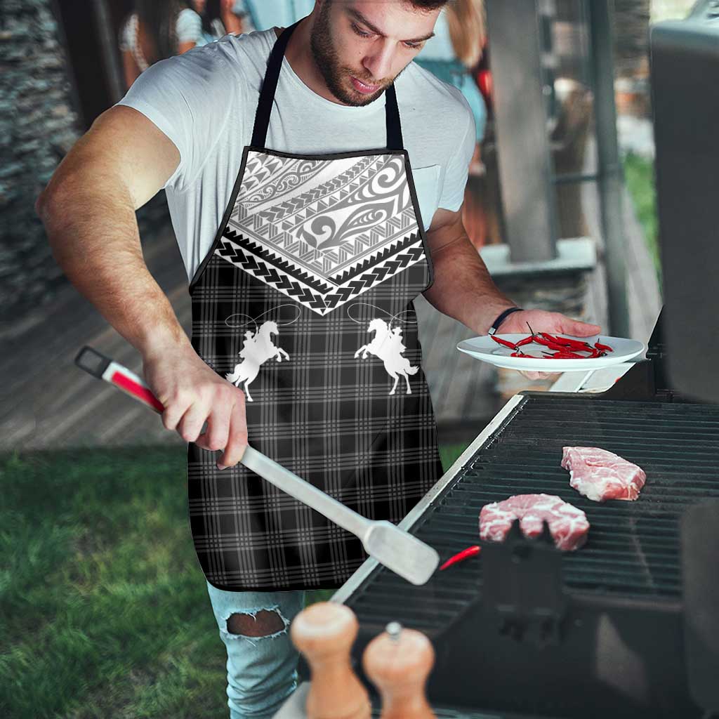 Aloha Hawaii Cowboys Paniolo Apron Black Palaka - Polynesian Pride