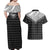 Aloha Hawaii Cowboys Paniolo Couples Matching Off Shoulder Maxi Dress and Hawaiian Shirt Black Palaka - Polynesian Pride