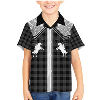Aloha Hawaii Cowboys Paniolo Family Matching Mermaid Dress and Hawaiian Shirt Black Palaka - Polynesian Pride