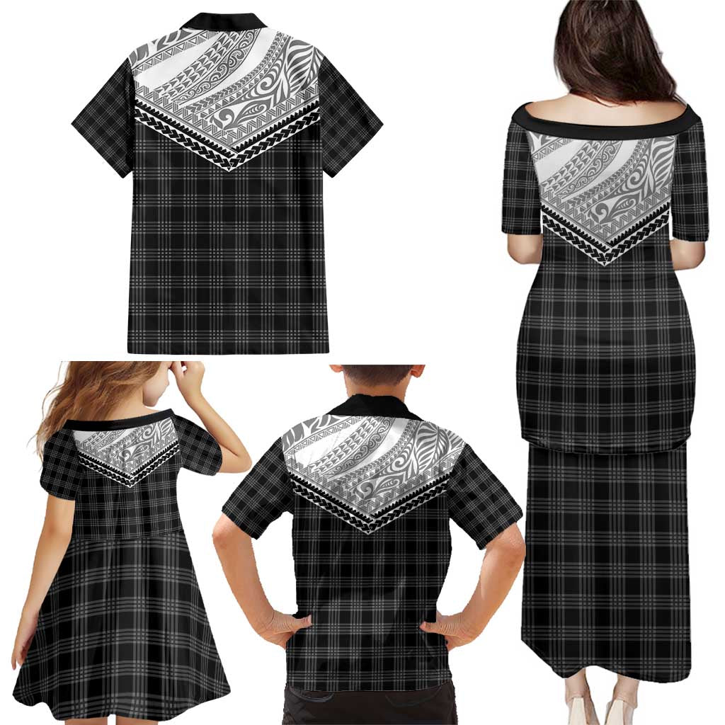 Aloha Hawaii Cowboys Paniolo Family Matching Puletasi and Hawaiian Shirt Black Palaka - Polynesian Pride