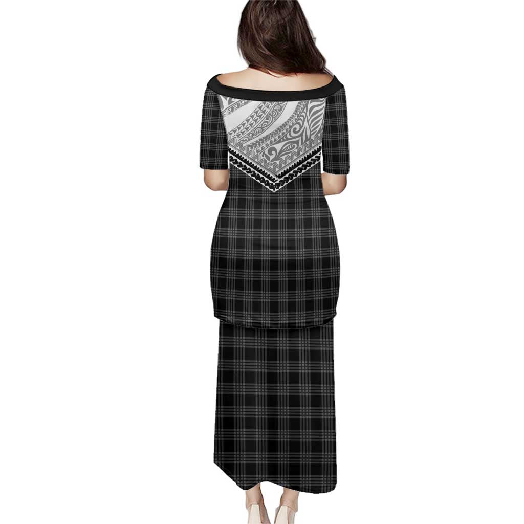 Aloha Hawaii Cowboys Paniolo Family Matching Puletasi and Hawaiian Shirt Black Palaka - Polynesian Pride