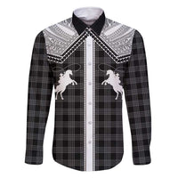 Aloha Hawaii Cowboys Paniolo Family Matching Summer Maxi Dress and Hawaiian Shirt Black Palaka - Polynesian Pride