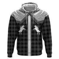 Aloha Hawaii Cowboys Paniolo Hoodie Black Palaka - Polynesian Pride