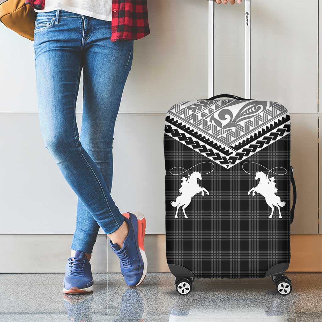 Aloha Hawaii Cowboys Paniolo Luggage Cover Black Palaka - Polynesian Pride