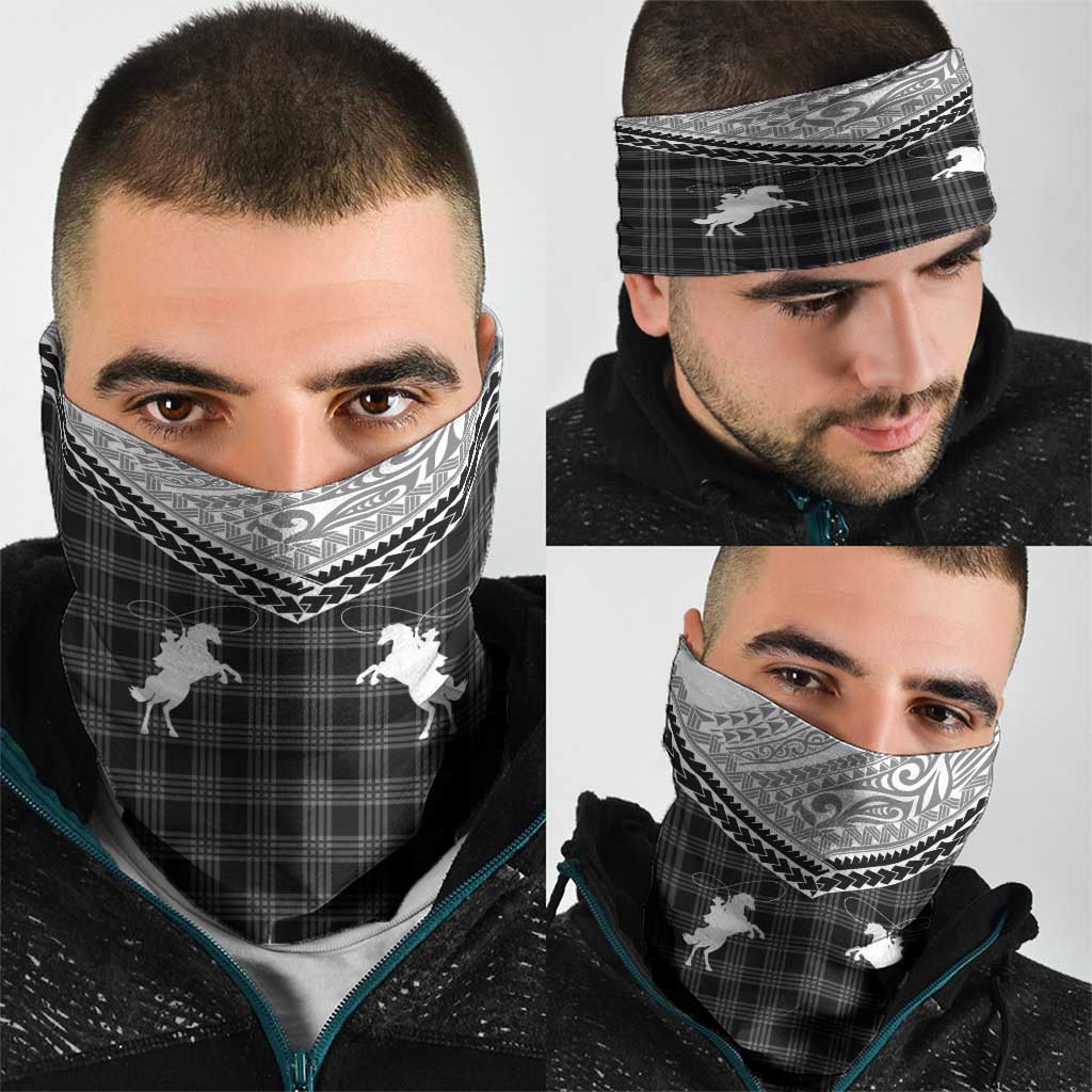 Aloha Hawaii Cowboys Paniolo Neck Gaiter Black Palaka - Polynesian Pride