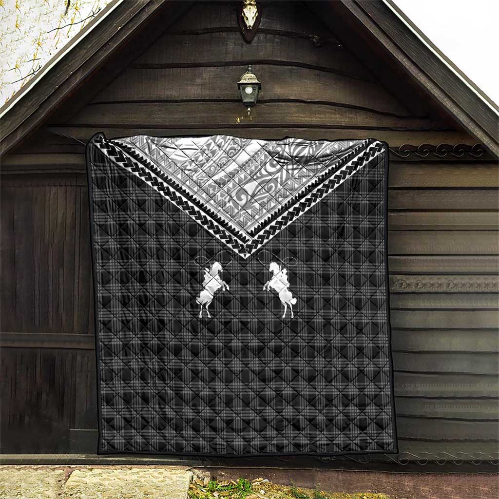 Aloha Hawaii Cowboys Paniolo Quilt Black Palaka - Polynesian Pride