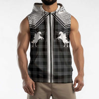 Aloha Hawaii Cowboys Paniolo Sleeveless Zip Hoodie Black Palaka LT7 - Polynesian Pride