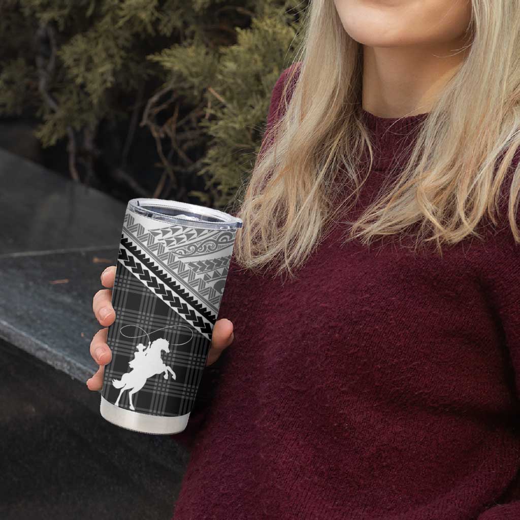 Aloha Hawaii Cowboys Paniolo Tumbler Cup Black Palaka - Polynesian Pride