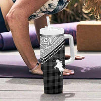 Aloha Hawaii Cowboys Paniolo Tumbler With Handle Black Palaka - Polynesian Pride