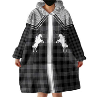Aloha Hawaii Cowboys Paniolo Wearable Blanket Hoodie Black Palaka LT7 - Polynesian Pride