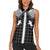 Aloha Hawaii Cowboys Paniolo Women Sleeveless Polo Shirt Black Palaka - Polynesian Pride