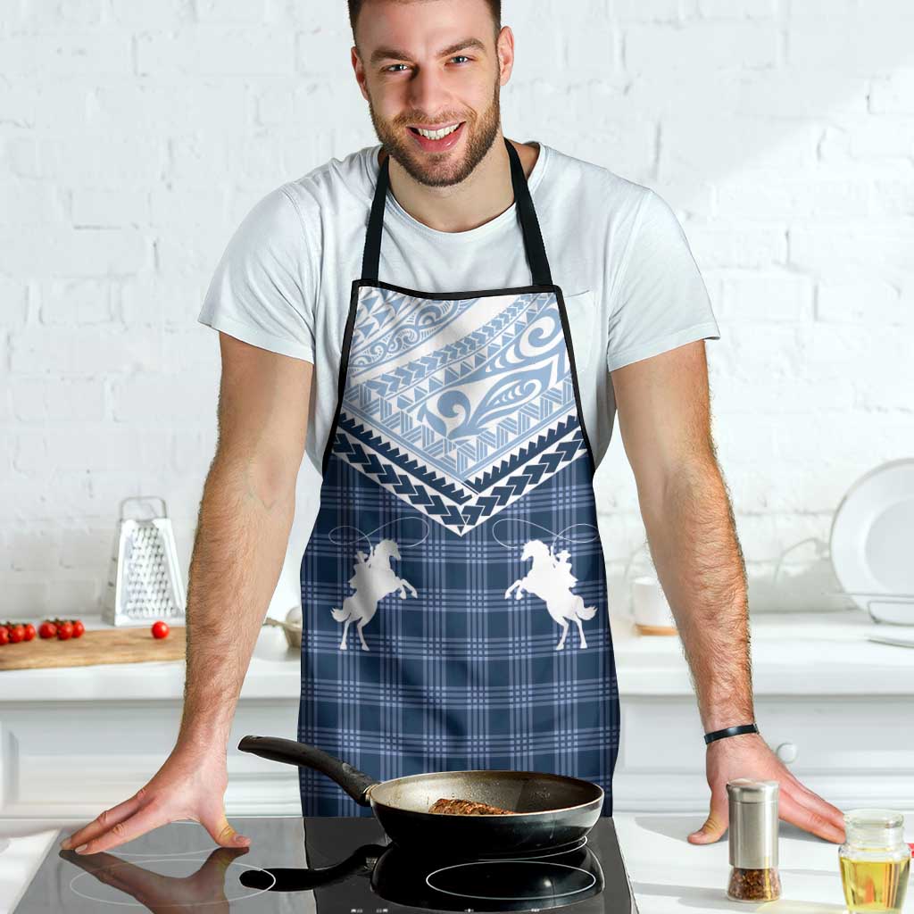 Aloha Hawaii Cowboys Paniolo Apron Navy Blue Palaka - Polynesian Pride