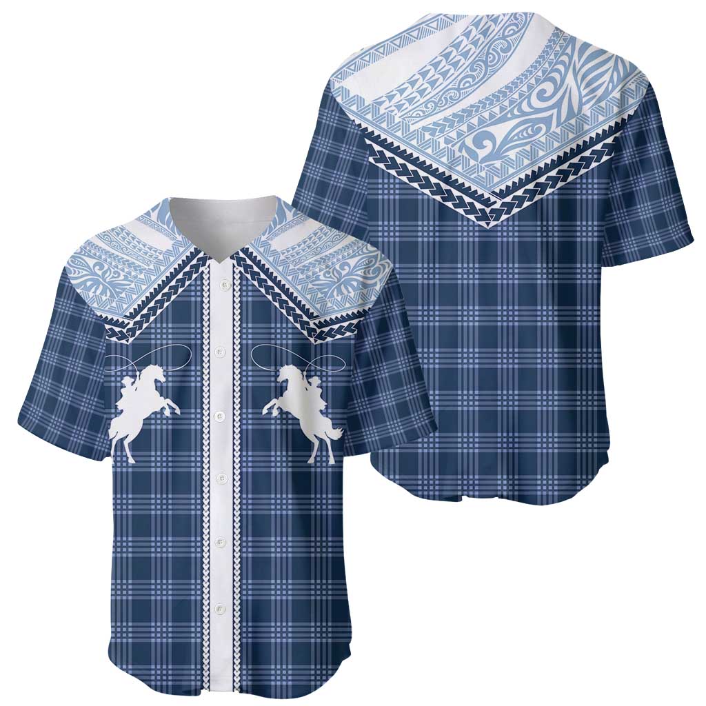 Aloha Hawaii Cowboys Paniolo Baseball Jersey Navy Blue Palaka - Polynesian Pride