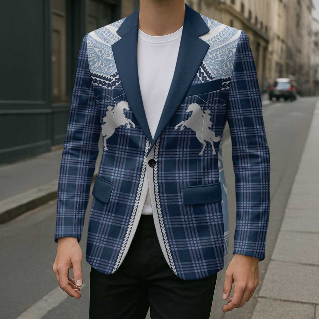 Aloha Hawaii Cowboys Paniolo Blazer Navy Blue Palaka - Polynesian Pride