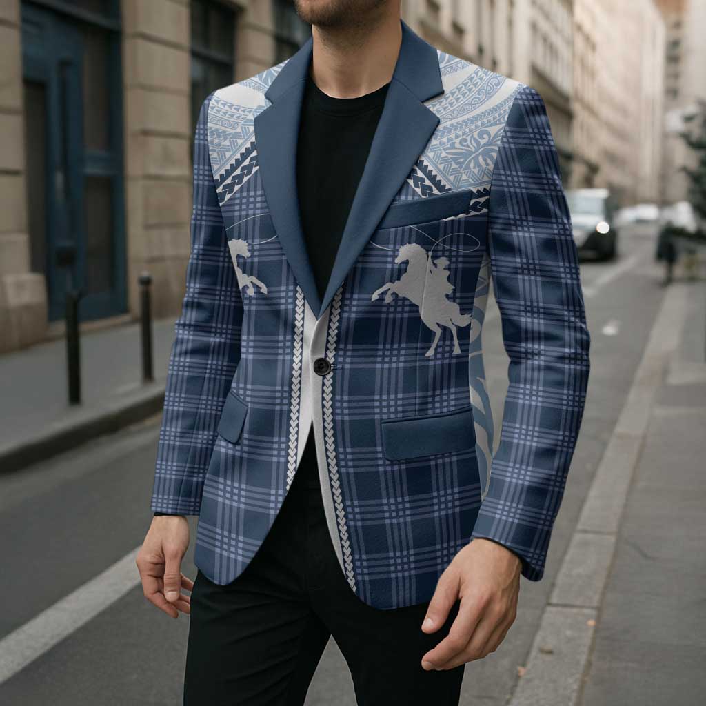 Aloha Hawaii Cowboys Paniolo Blazer Navy Blue Palaka - Polynesian Pride