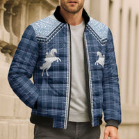 Aloha Hawaii Cowboys Paniolo Bomber Puffer Jacket Navy Blue Palaka - Polynesian Pride