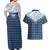 Aloha Hawaii Cowboys Paniolo Couples Matching Off Shoulder Maxi Dress and Hawaiian Shirt Navy Blue Palaka - Polynesian Pride