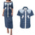 Aloha Hawaii Cowboys Paniolo Couples Matching Puletasi and Hawaiian Shirt Navy Blue Palaka - Polynesian Pride
