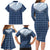 Aloha Hawaii Cowboys Paniolo Family Matching Long Sleeve Bodycon Dress and Hawaiian Shirt Navy Blue Palaka - Polynesian Pride