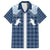 Aloha Hawaii Cowboys Paniolo Family Matching Long Sleeve Bodycon Dress and Hawaiian Shirt Navy Blue Palaka - Polynesian Pride
