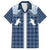Aloha Hawaii Cowboys Paniolo Family Matching Off Shoulder Maxi Dress and Hawaiian Shirt Navy Blue Palaka - Polynesian Pride