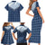 Aloha Hawaii Cowboys Paniolo Family Matching Short Sleeve Bodycon Dress and Hawaiian Shirt Navy Blue Palaka - Polynesian Pride