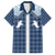 Aloha Hawaii Cowboys Paniolo Family Matching Short Sleeve Bodycon Dress and Hawaiian Shirt Navy Blue Palaka - Polynesian Pride