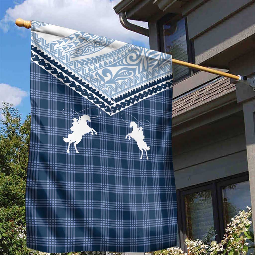 Aloha Hawaii Cowboys Paniolo Garden Flag Navy Blue Palaka - Polynesian Pride