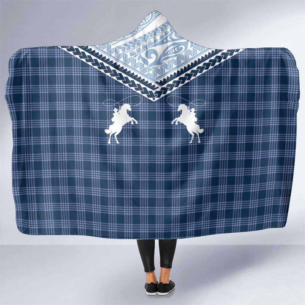 Aloha Hawaii Cowboys Paniolo Hooded Blanket Navy Blue Palaka - Polynesian Pride