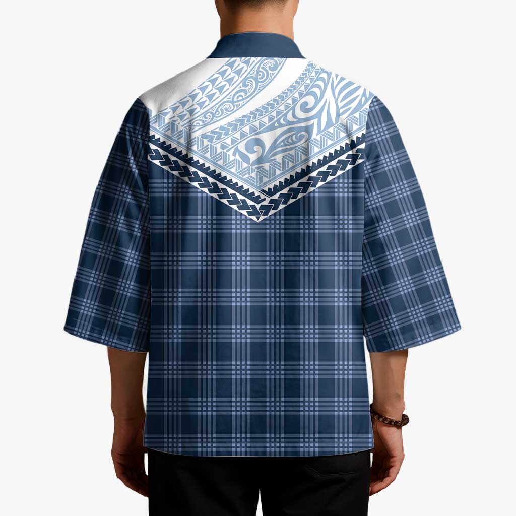 Aloha Hawaii Cowboys Paniolo Kimono Navy Blue Palaka - Polynesian Pride