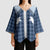 Aloha Hawaii Cowboys Paniolo Kimono Sleeve Blouse Navy Blue Palaka - Polynesian Pride
