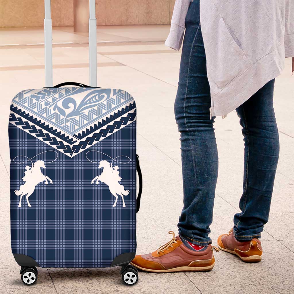 Aloha Hawaii Cowboys Paniolo Luggage Cover Navy Blue Palaka - Polynesian Pride