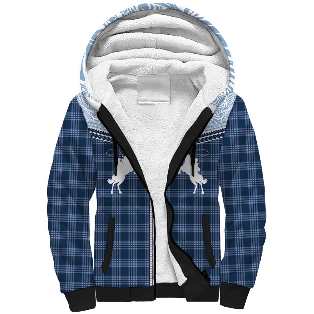 Aloha Hawaii Cowboys Paniolo Sherpa Hoodie Navy Blue Palaka LT7 Unisex Navy - Polynesian Pride