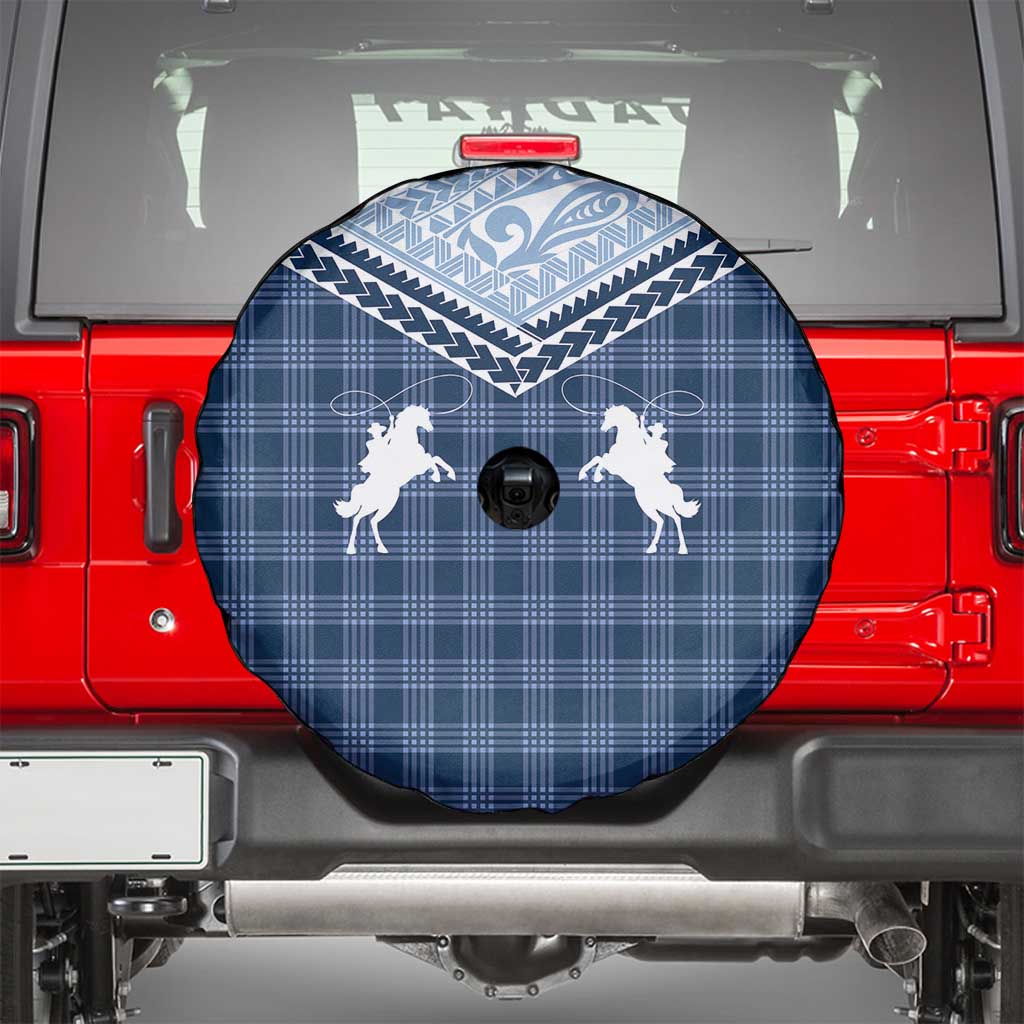 Aloha Hawaii Cowboys Paniolo Spare Tire Cover Navy Blue Palaka - Polynesian Pride